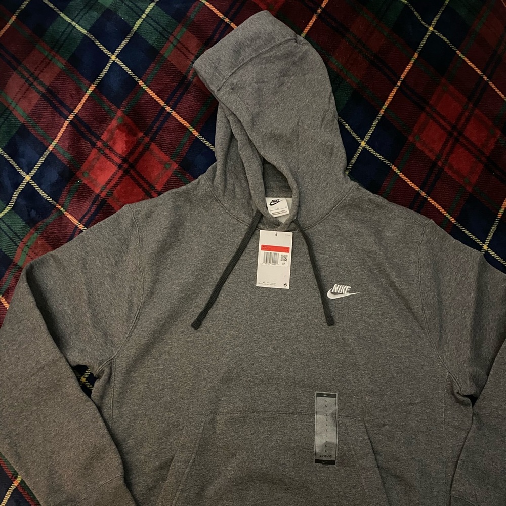 Nike Sportswear heather grey hoodie mens size L brand new